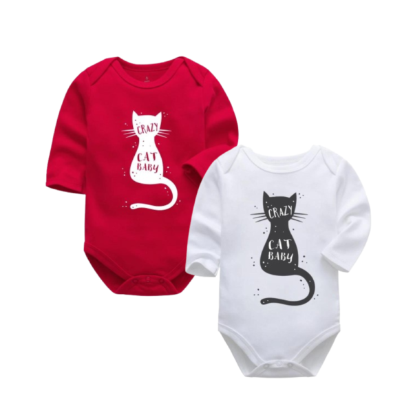 Body Bebê Algodão Manga Longa Gatinho