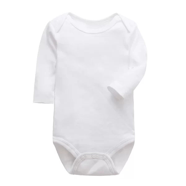 Body Manga Longa Algodão Liso Branco