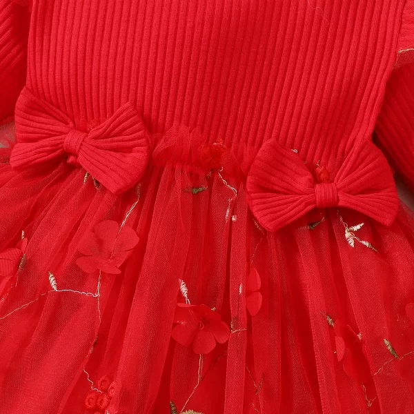 Vestido Vermelho Luxo com Tule e Bordado - Image 4