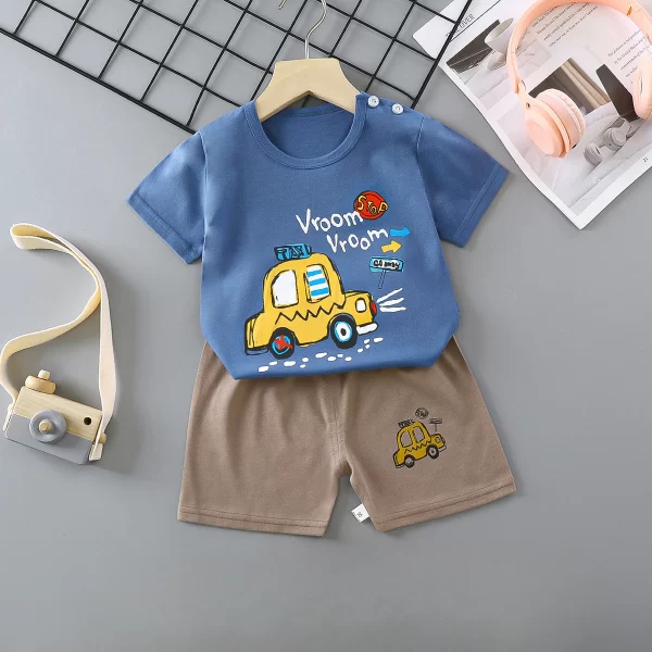 Conjunto T-Shirts e Shorts Azul Carro