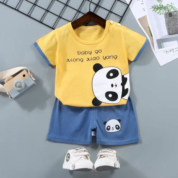 Conjunto T-Shirts e Shorts Amarelo Panda - Image 2