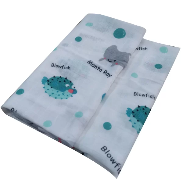 Cueiro Branco Estampado Blowfish