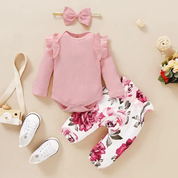 Conjunto 3 Peças Longo Rosa Roseira