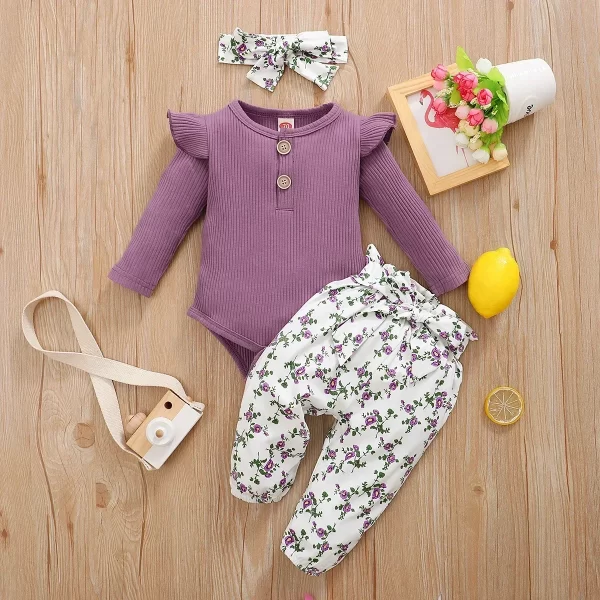 Conjunto 3 Peças Longo Roxo Jardim