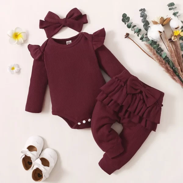 Conjunto 3 Peças Longo Liso Bordô