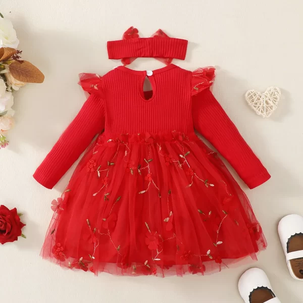 Vestido Vermelho Luxo com Tule e Bordado - Image 2