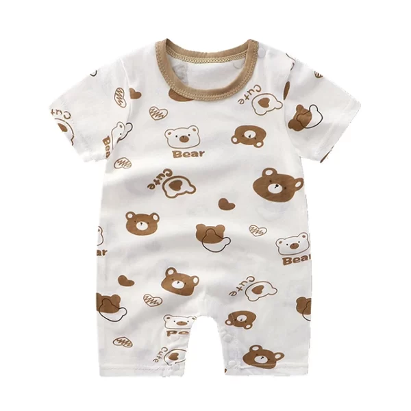 Macacão Botão Curto Algodão Cute Bear