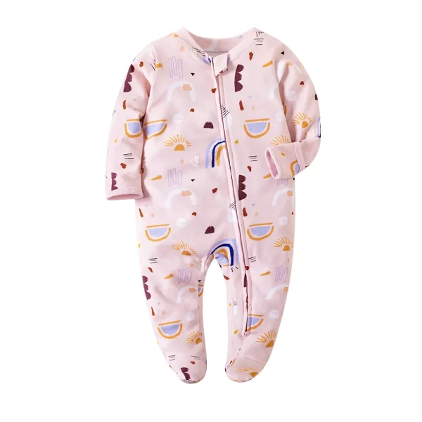 Macacão Zíper Longo Algodão Rosa Sunshine
