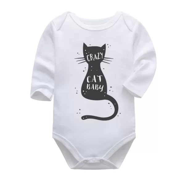 Body Bebê Algodão Manga Longa Gatinho - Image 3