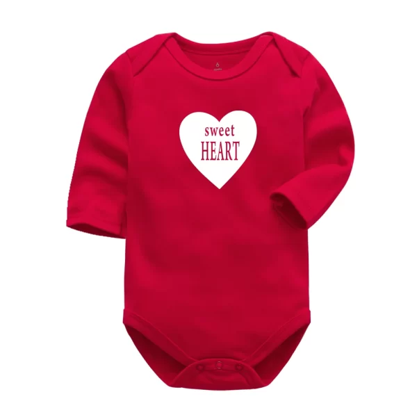 Body Bebê Algodão Manga Longa Vermelho Love